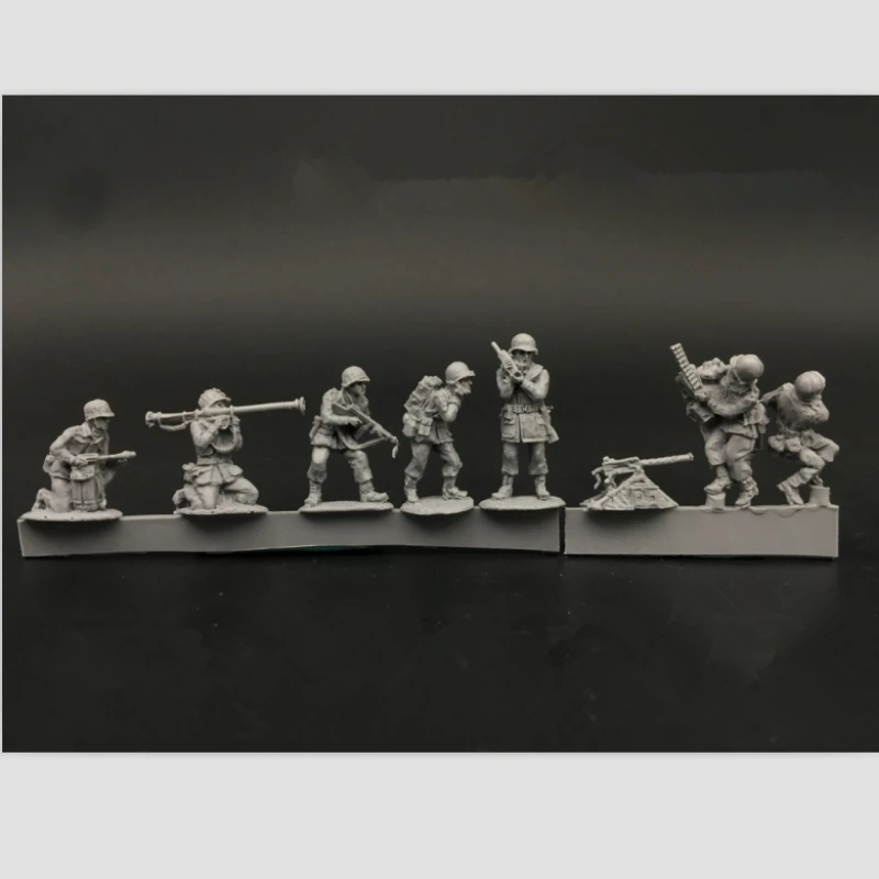 1/72 Die-Casting Resin Figure Model Kit  U.S. Army Staff 7 Figure DIY Toy Unassembled Unpainted Free Shipping