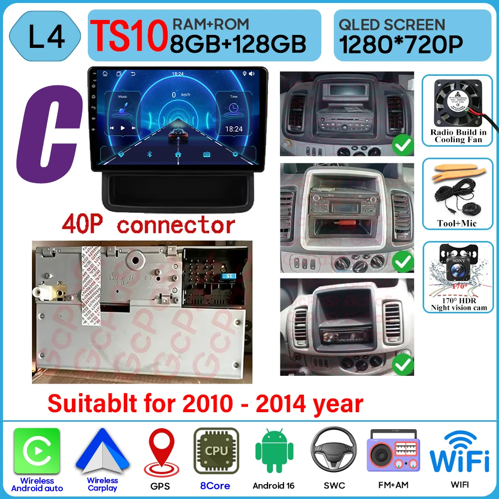 Autoradio Voor Renault Trafic 2 Voor Opel Vivaro EEN Voor Nissan primastar 2001-2014 Video Player Carplay Geen 2din multimedia GPS BT