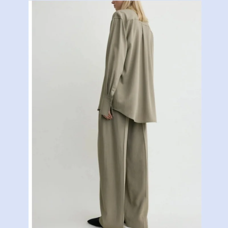 

Новая скандинавская минималистичная однобортная рубашка с воротником на осень и зиму 2025 г.