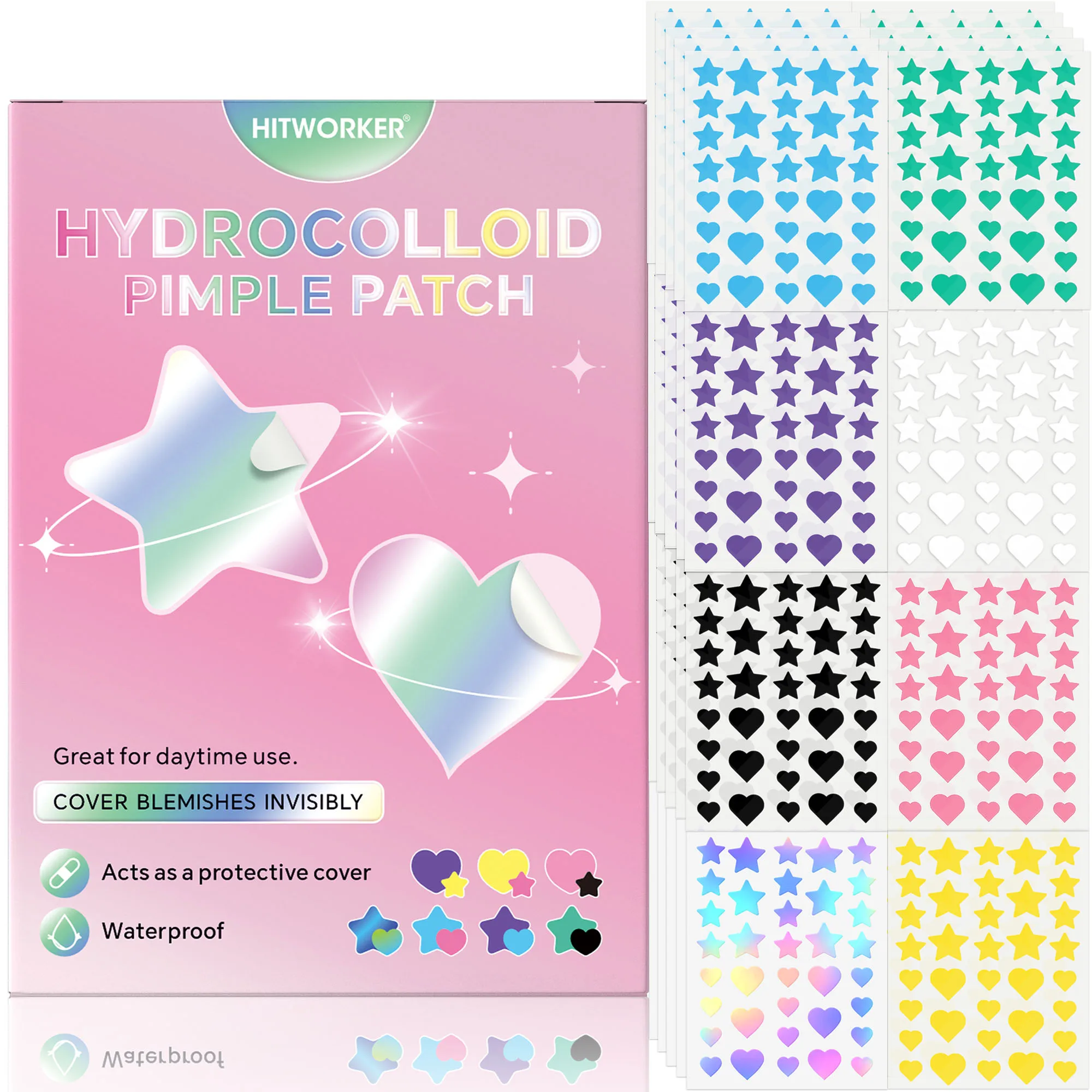Parche hidrocoloide para el acné, esencia para el cuidado de limpieza facial, accesorio de herramienta, invisible e impermeable, adecuado para todo tipo de piel