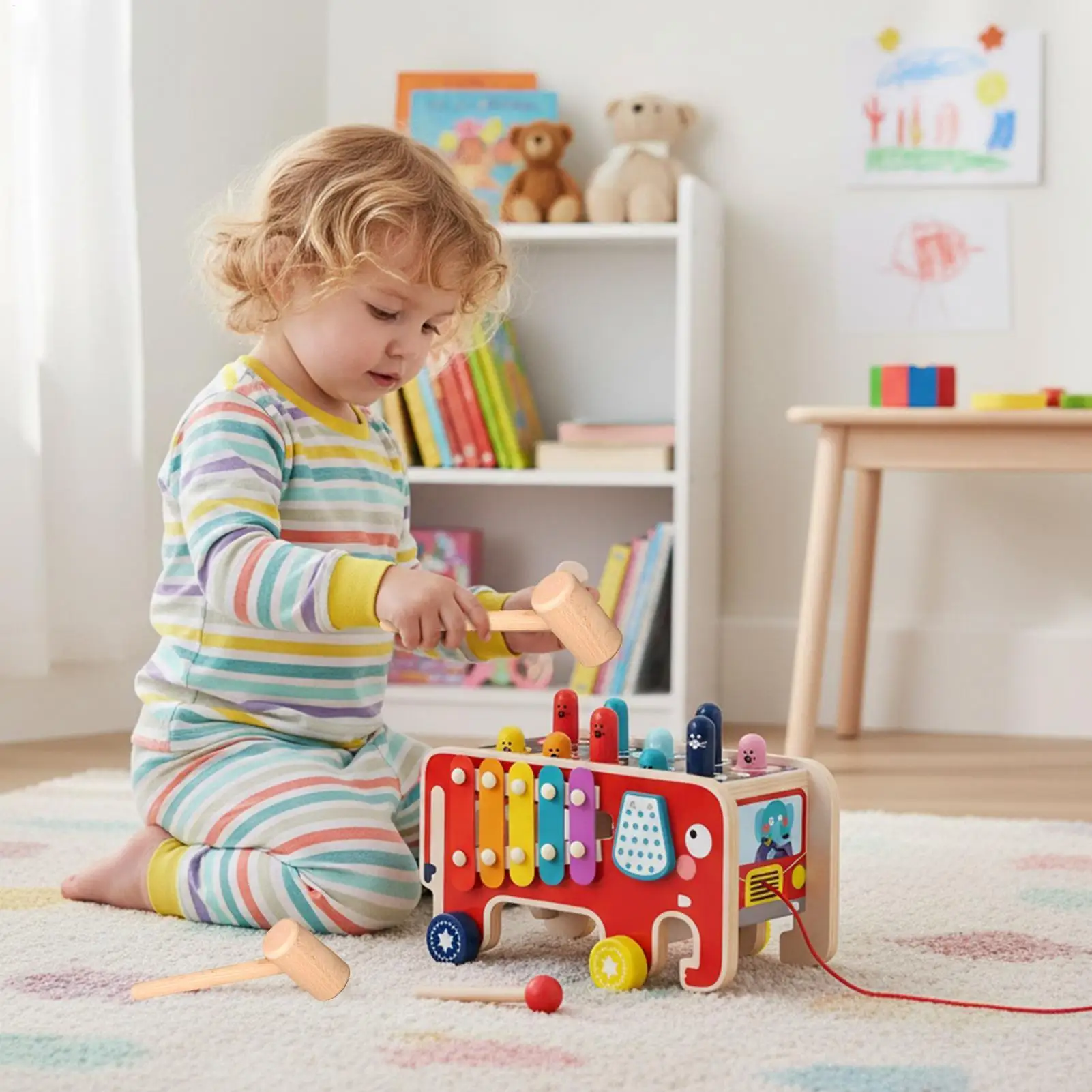 子供向けの音楽玩具 木製打楽器 カラフルな木製シロフォン 教育用音楽玩具 モータースキルを育む