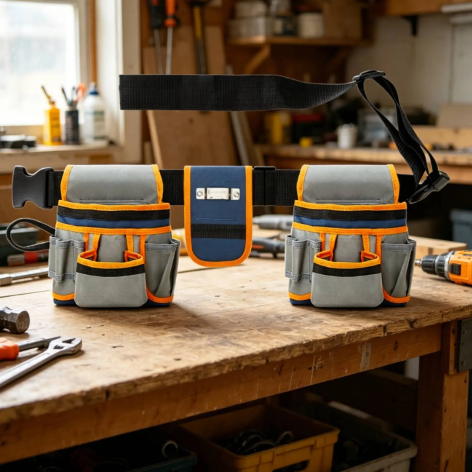 Electrician Tool Pouch Long-Lasting Material Electrician Tool Belt Work Gear Multiple Pockets Large Capacity for Worksite