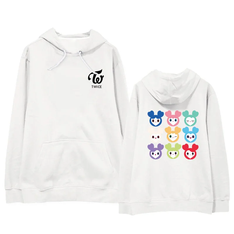 KPOP TWICE LOVELYS Album Hoodie Hip Hop Casual Loose Hooded Clothes Pullover Print Long Sleeve Sweatshirts kawaii Cartoon hoody