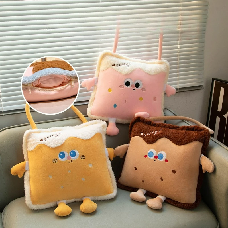 

Декоративная подушка-плед для дома с мультяшным рисунком, утолщенная, портативная, 2-в-1: подушка и одеяло, для детей, подарок, для кондиционера