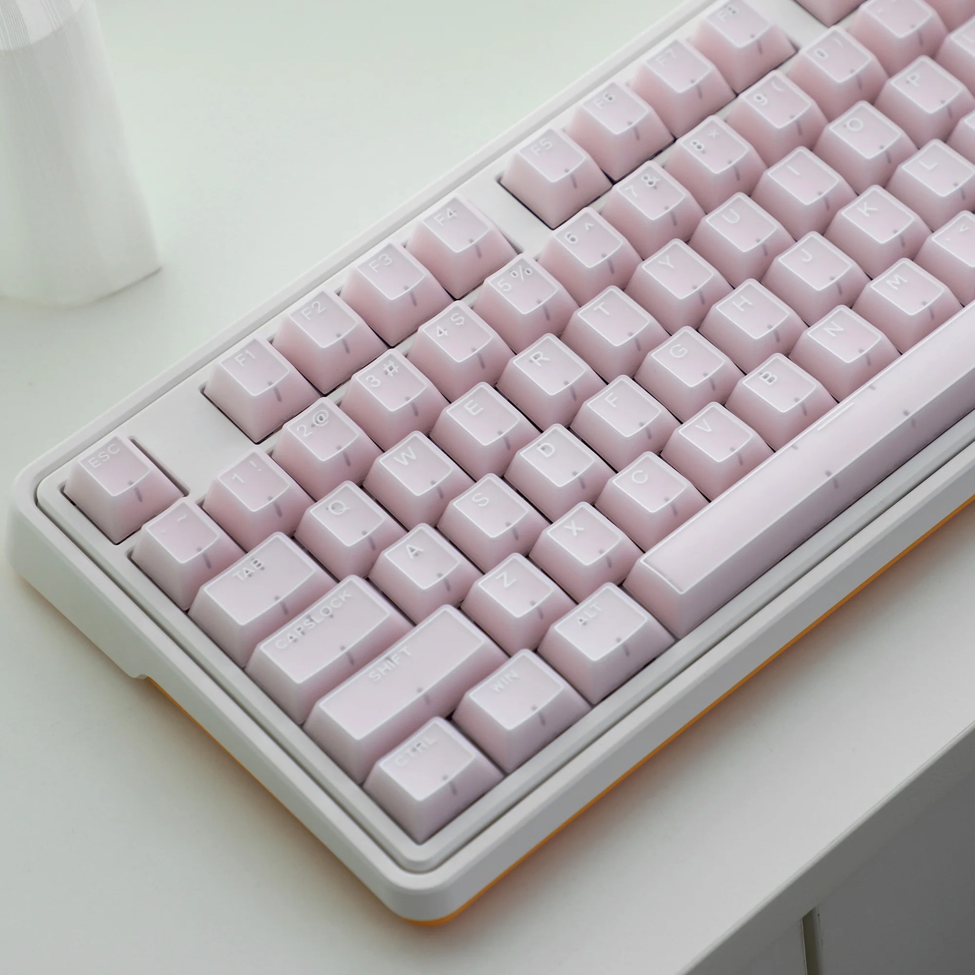 

142 клавиши, розовый нефрит, полупрозрачные колпачки для клавиш из АБС-пластика, полупрозрачные колпачки для клавиш ПК, вишневый профиль для переключателей MX, игровая клавиатура