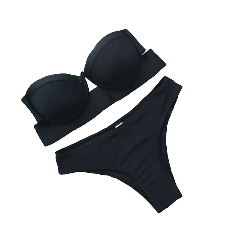 Bikini Swimwear Women 2024 New Bikini Bra Black Pack Swimsuit Women\'s Swimsuit Bikini