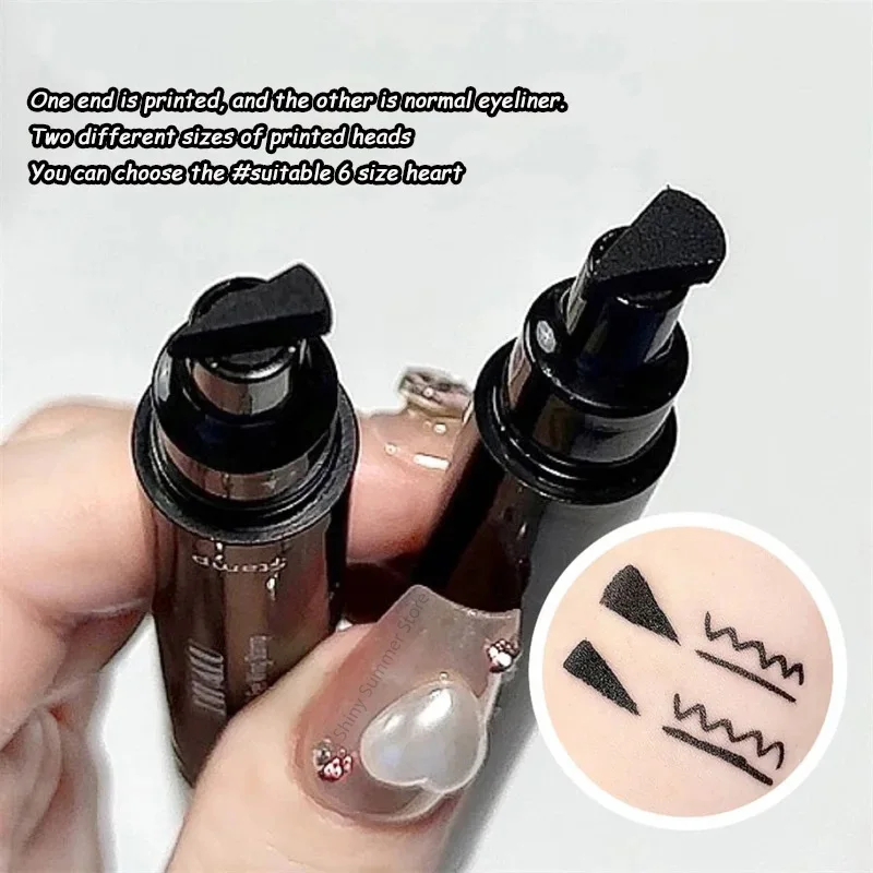 2 In1 Stamp Double-ended Fast Dry Eyeliner Waterproof Lasting Triangle Non-smudge Liquid EyeLiner Pencil Makeup korean cosmetics