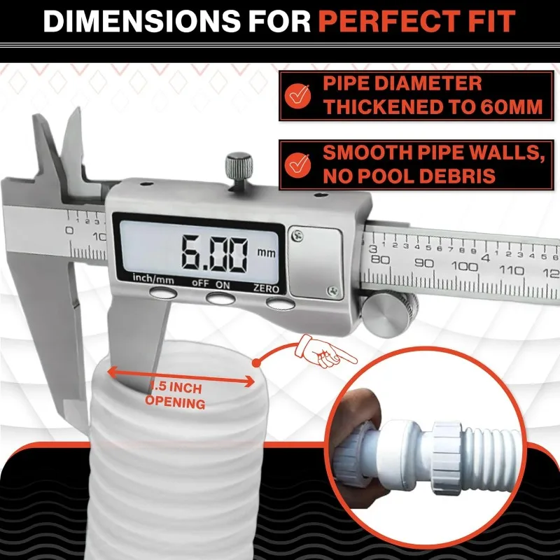 Плавательные приборы 9-100-3102 Шланг подачи без манжет длиной 6 футов |   Замена очистителя бассейна Polaris 360° |   Сверхмощный, прочный вакуумный шланг
