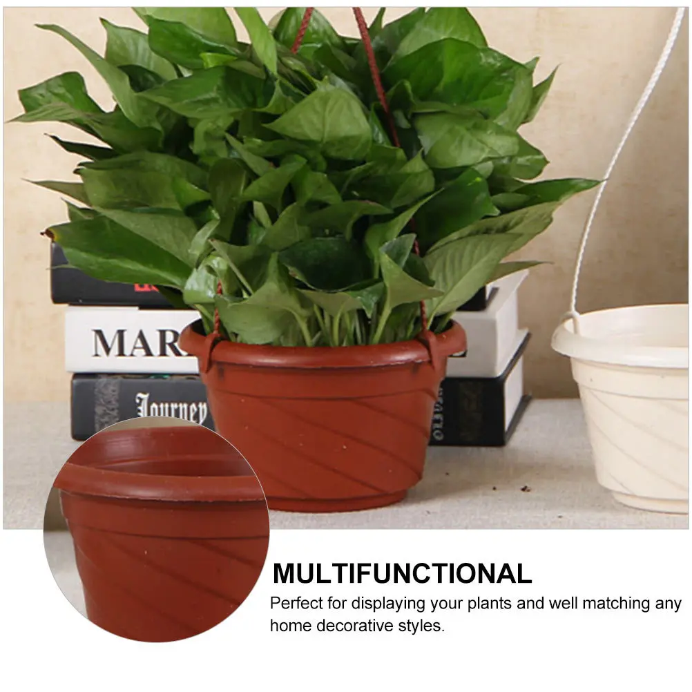 

12Pcs Plastic Plant Pot Beautiful Texture Hanging Flower Container for Home Flower Hanging Pot Garden Planter Plant Container