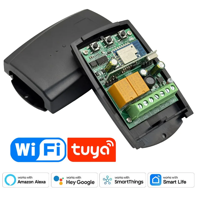 

Tuya WIFI устройство открывания гаражных ворот приемник ворот 3CH 433,92 МГц фиксированный подвижный код мультибрендовый контроллер переключатель
