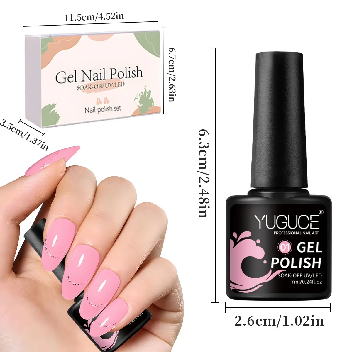 YUGUCE 6PCS/SET jelly nude nail polish gel, featuring multi-color combinations with high saturation, ideal for home DIY