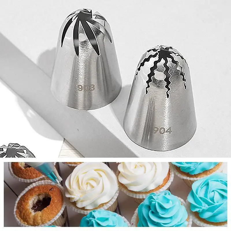 1 PCS Stainless Steel Pastry Nozzle Cake Decoration Set With Conversion Connector Baking Nozzles For Dessert Biscuit Cup Cake
