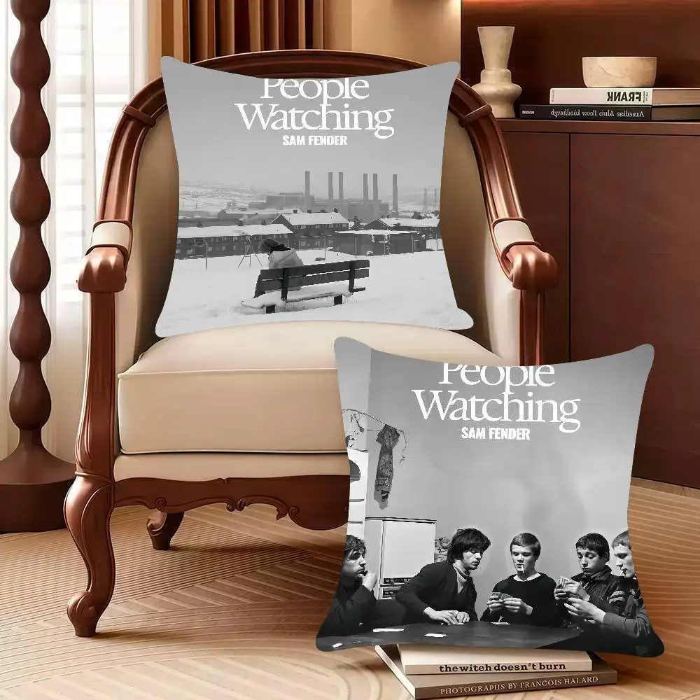 

S-Sam F-Fender People Watching Pillow Case Decor Protective Covers Comfortable soft for Sofa Living Room Home office