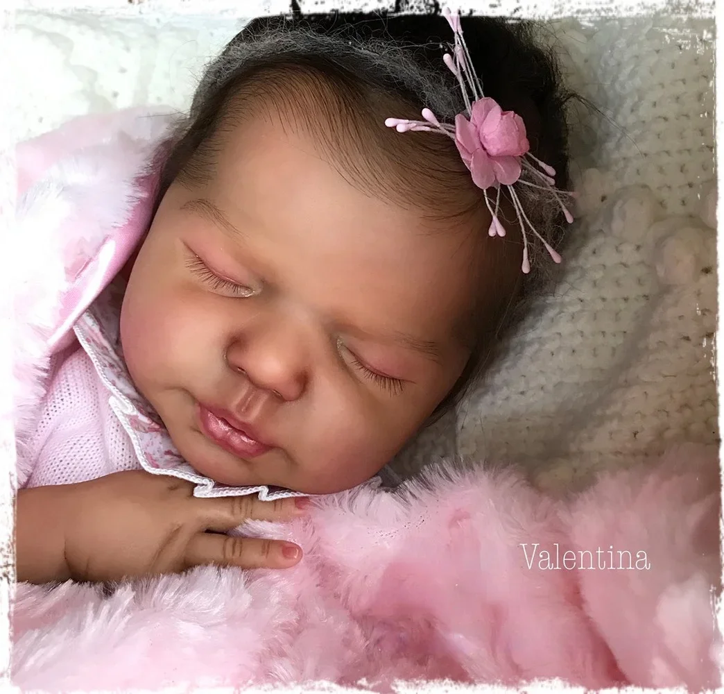 

19inch Unpainted Reborn Doll Kit Valentina By Elisa Sleeping Bebe Unfinished Doll Parts with Cloth Body Fresh Color Soft Touch