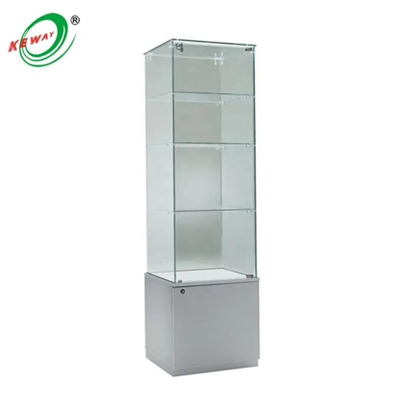 Custom. sale retail glass display cabinet display tower glass showcase