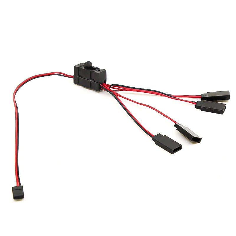 1PCS RC Servo Extension 1 to 4 Y Wire Cable LED Light Control Power Switch for JR Futaba RC Model