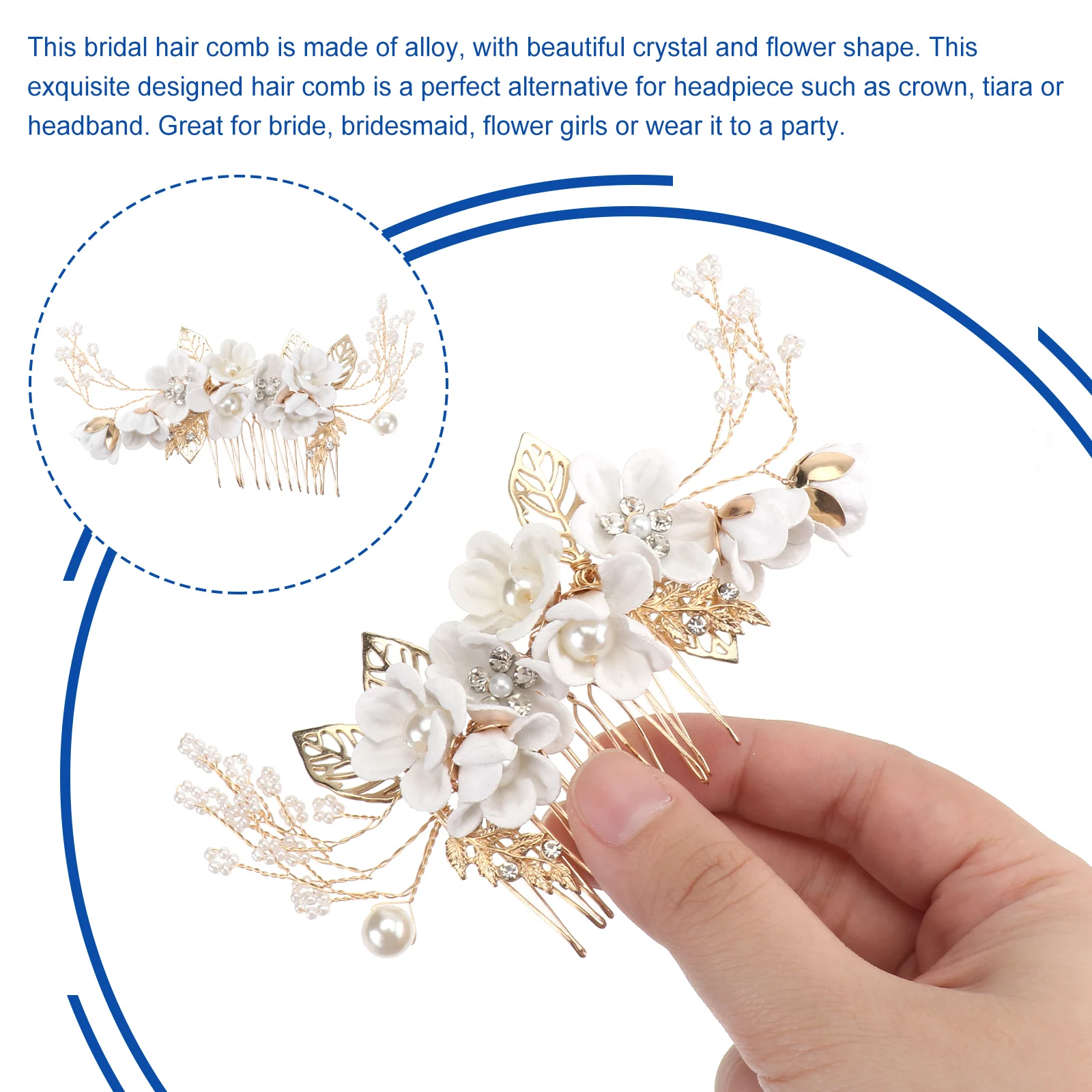 

Wedding Hair Accessories Bridal Comb Rhinestone Decorative Combs for Women Crystal Hairstyle Bridesmaid Party Prom Special