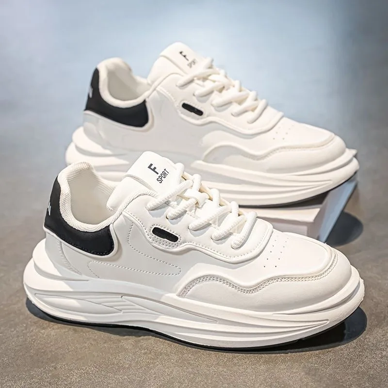 Fashion Men Leather Casual Shoes Spring Comforts Platform Soft-sole Running Shoes Breathable Men Sneakers Man Luxury Tennis Shoe