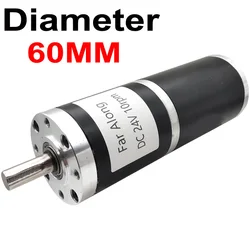 DC 12V And DC 24V Planetary Gear Motors Low Speed High Torque Diameter 60MM Adjustable Speed Reversible Low Speed 10 To 500RPM