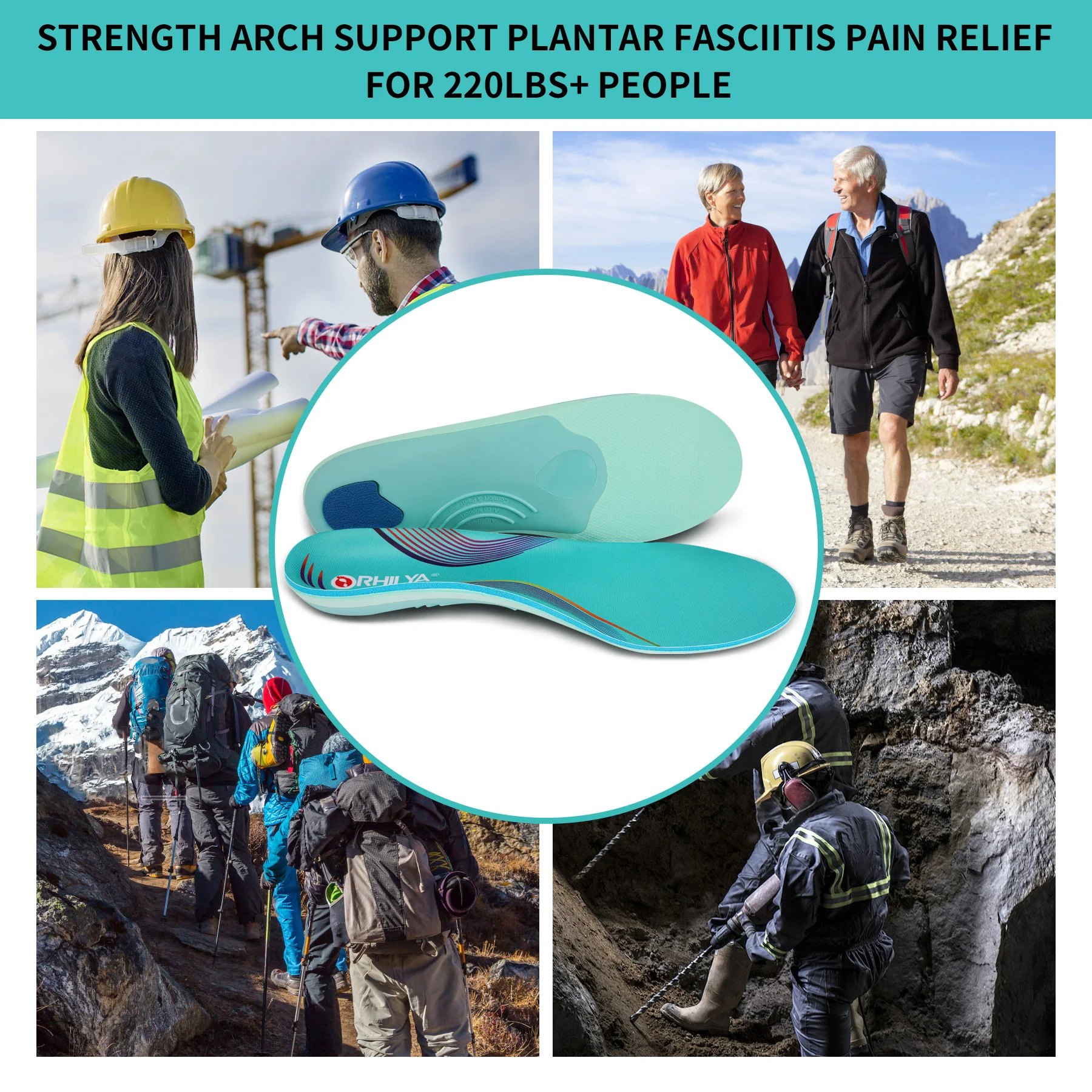 Orthopädische Sport-Einlegesohle mit hoher Fußgewölbestütze für Plantarfasziitis und Plattfüße, für Männer und Frauen, Sneaker-Einlagen, Plantillas-Einlegesohle – Detail 9