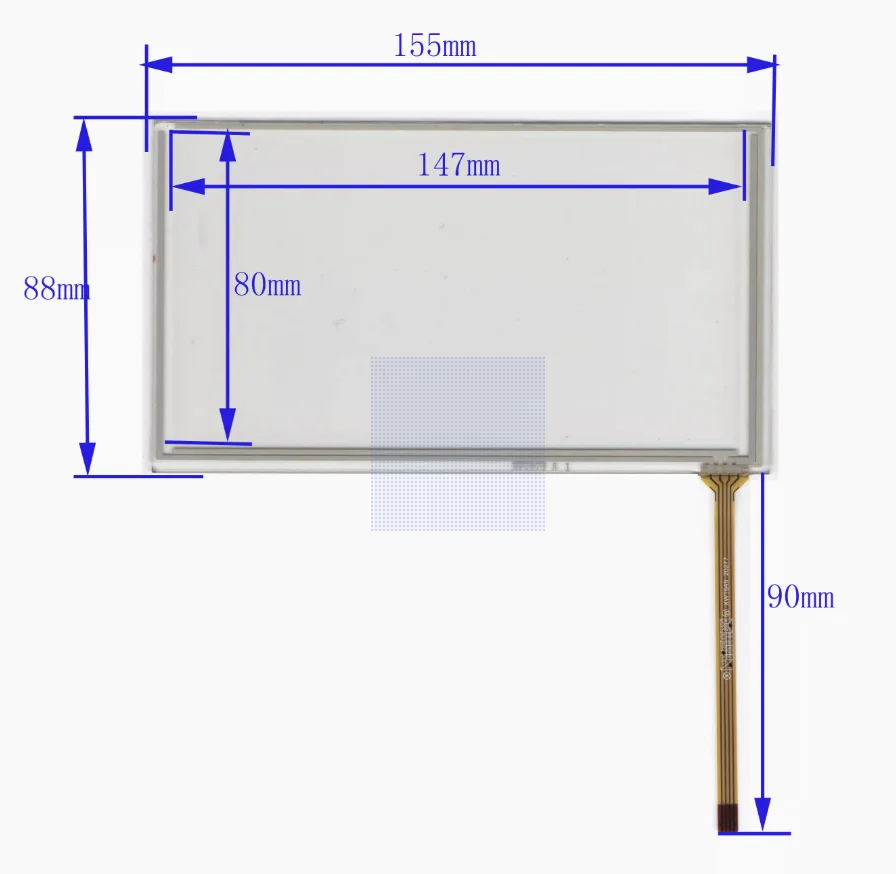 6.2-inch four wire resistor car navigation touch handwriting external screen 155 * 88, bottom right output XWT979