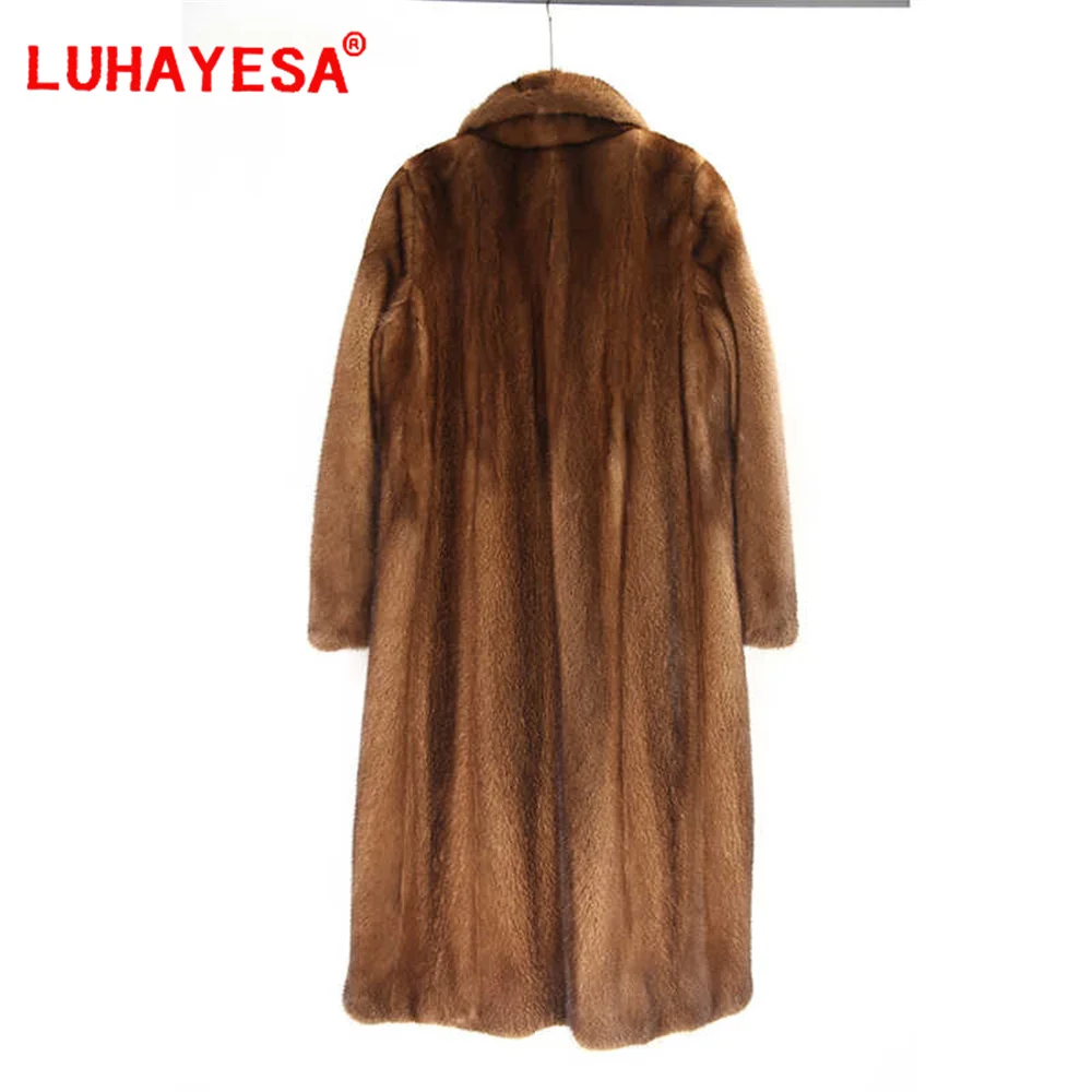 2024 New Luhayesa Top Luxury Full Pelt pelliccia di visone abbigliamento donna Extra lungo inverno vera pelliccia di visone Overvoat