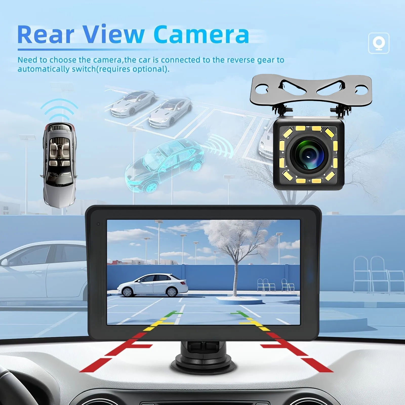

7inch Car Radio Touch Screen CarPlay Android Auto Multimedia Video Player Portable With USB AUX For Rear View Camera