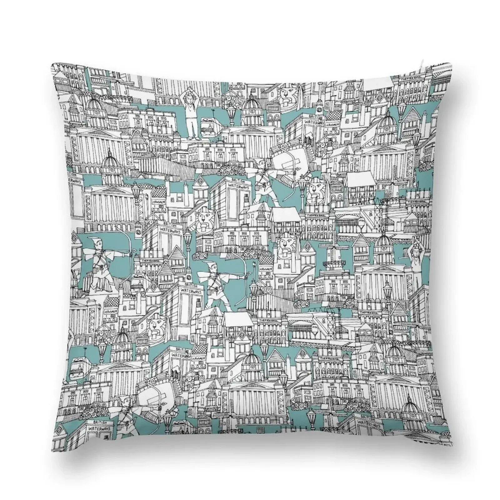 

NOTTINGHAM blue Throw Pillow ornamental pillows Sofa Cushions Covers pillow