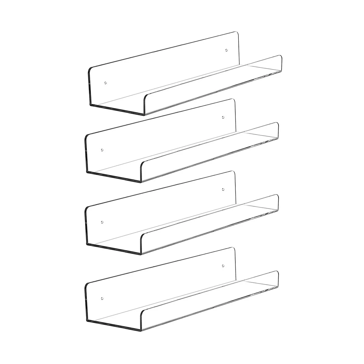 

4 прозрачных акриловых полки для настенного хранения, плавающие полки, детская книжная полка, настенные полки