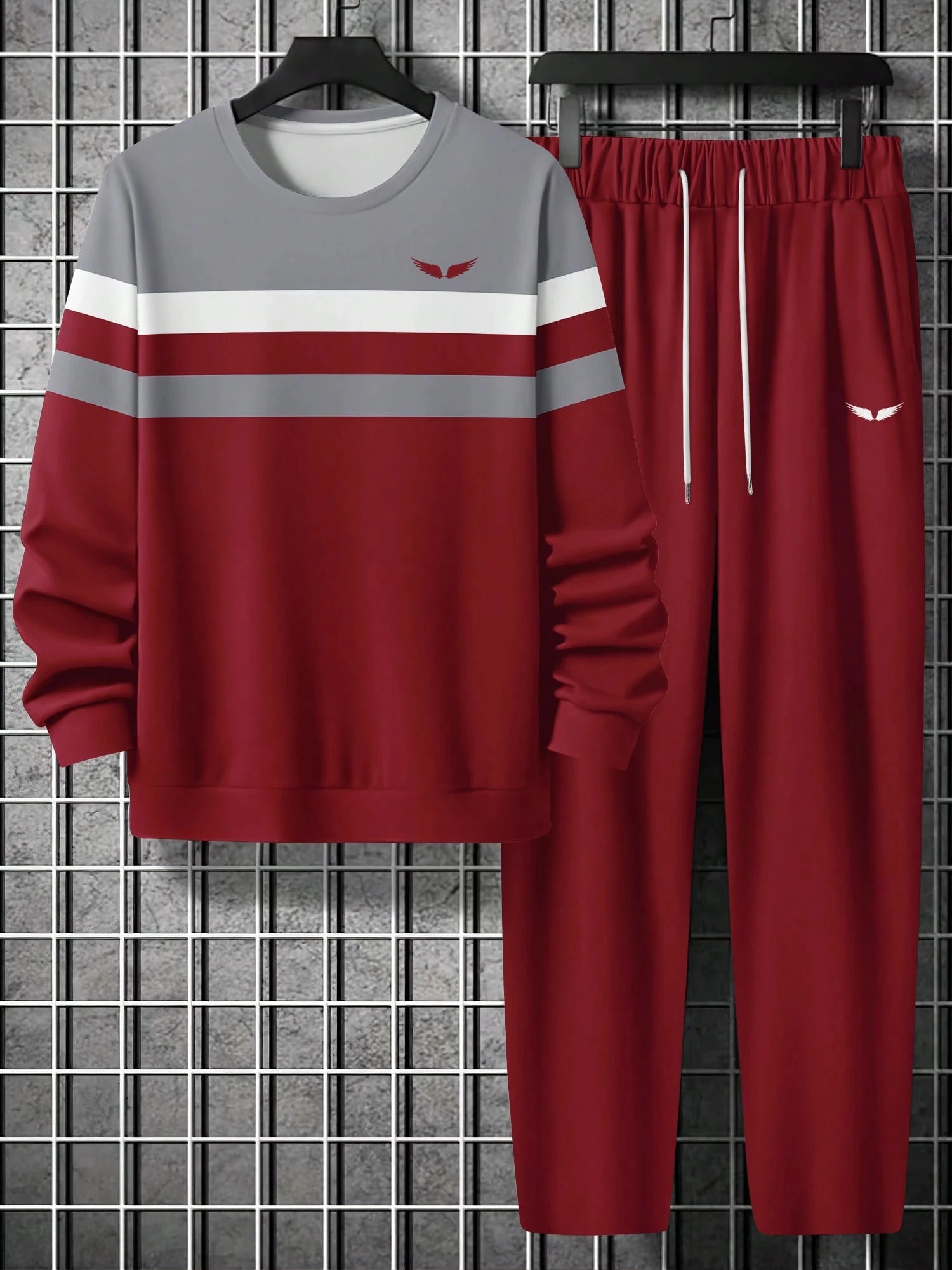 

2025 Y2K Men's Fashion Stripe 3D Printed Long Sleeve T-shirt for Men's Autumn Casual Retro O-neck Sports Set Two Piece Set