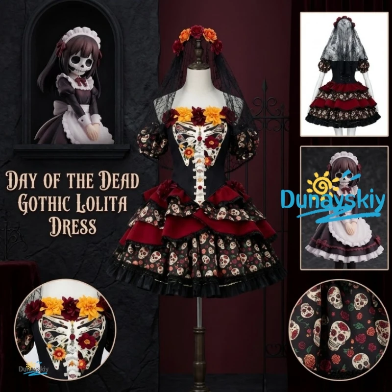 Disfraz de esqueleto floral para el Día de Muertos mexicano, ideal para cosplay, Halloween, fiestas y eventos de cosplay.