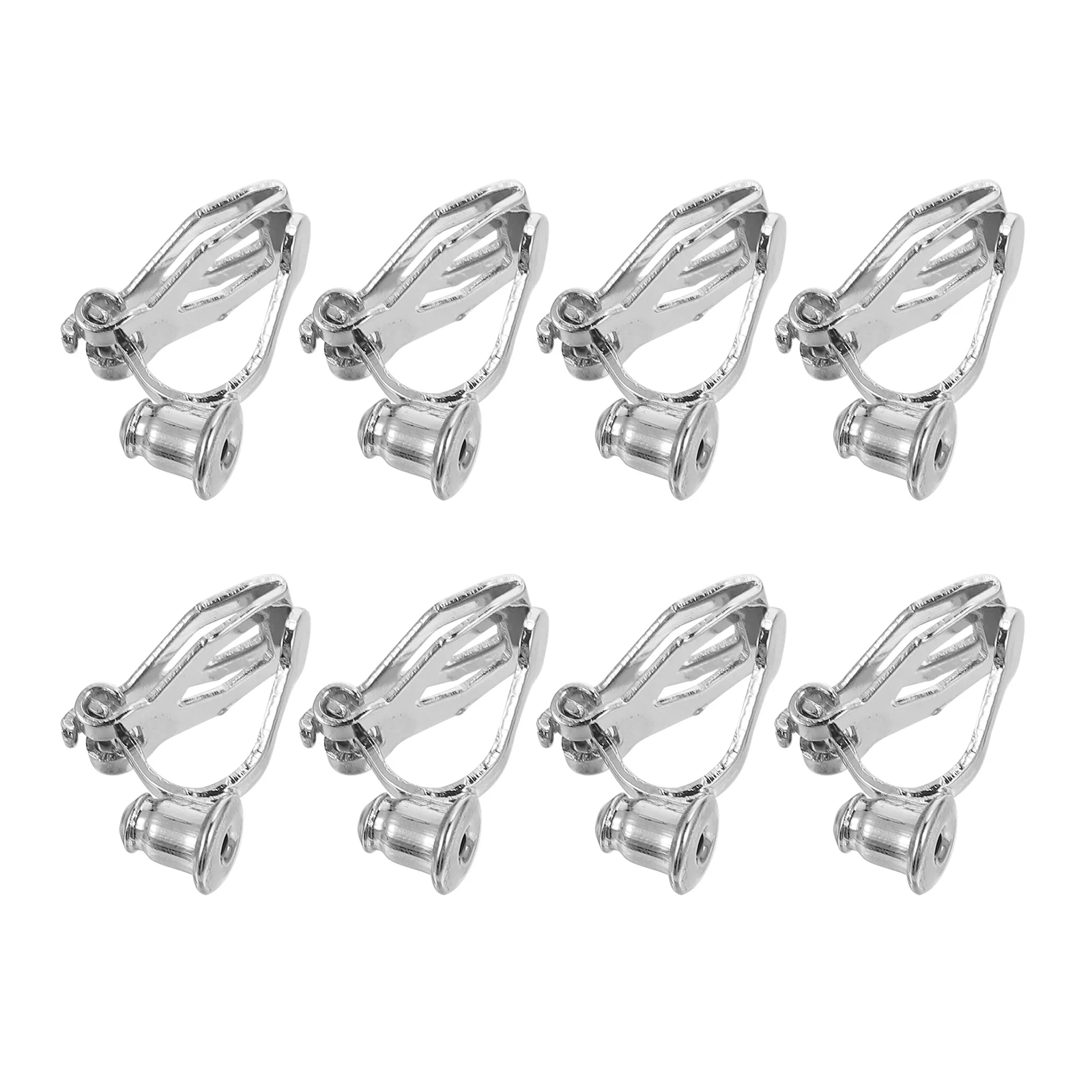 8 Pcs Ear Clip Adapter Women Clip-on Earrings DIY Accessories Safe Clips Parts Non-Pierced Component Base