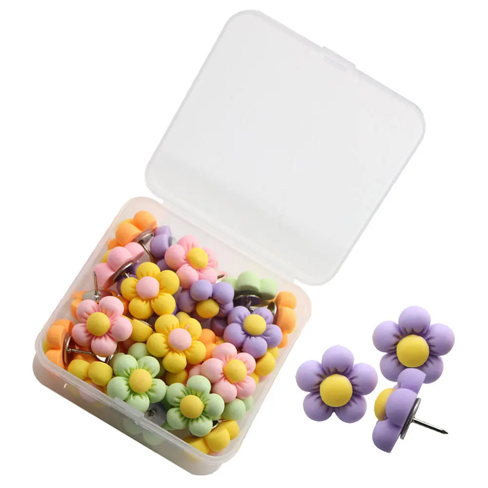 30 puntine da disegno delicate Macaron puntine a forma di fiore per uso quotidiano forniture per ufficio domestico accessori da scrivania per le donne