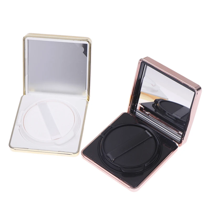 Square Empty Air Cushion Puff Box Portable Cosmetic Makeup Case Container With Powder Sponge Mirror For BB Cream Foundation