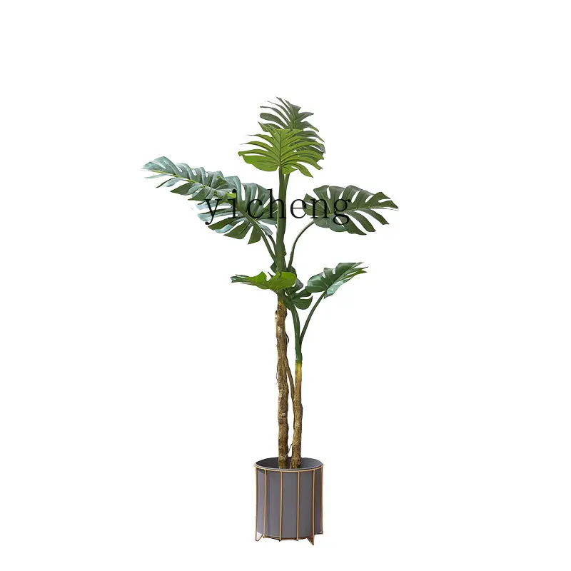 

ZYA Artificial Monstera Plant Large Floor Potted Plant Simple Indoor Decoration Fake Green Plant