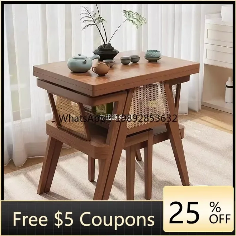 LYY Balcony Small Table and Chair Three-Piece Set Solid Wood One Table Two Chairs Creative Leisure Tea Table and Chair