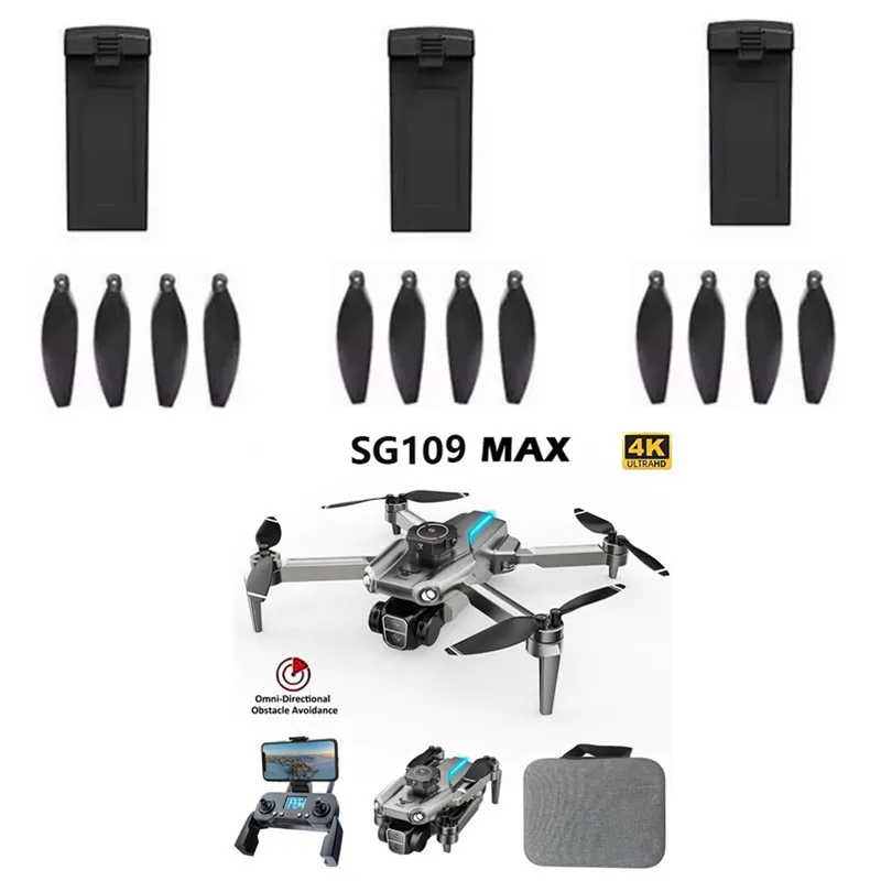 Batería/Hélices para Dron RC SG109MAX 3.7V 2000mAh, Batería para Dron SG109 MAX, Hélices para Dron SG109MAX, Piezas para Dron SG109 MAX, Juguetes