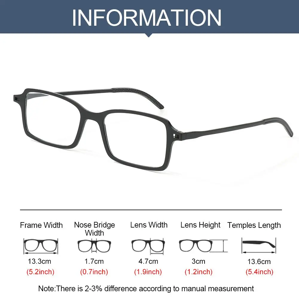 نظارات قراءة أنيقة محمولة للجنسين لحماية العين بإطار رفيع للغاية ومضادة للضوء الأزرق #5
