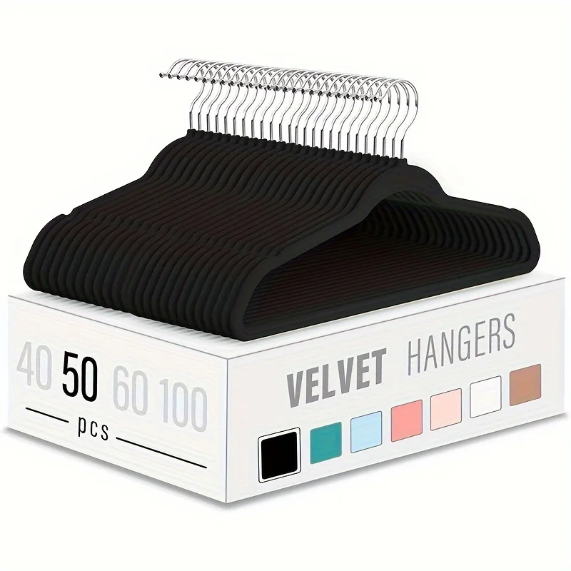 Velvet Hanger Set with Heavy-Duty Non-Slip Grip – Space-Efficient Design for Coats, Pants, and Dresses – & Shop Essent