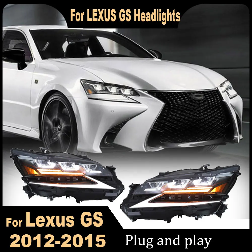 Car LED Head Lamp For Lexus GS250 2012 2013 2014 2015 GS350 DRL Headlights Assembly upgrade Dynamic Signal Accessories