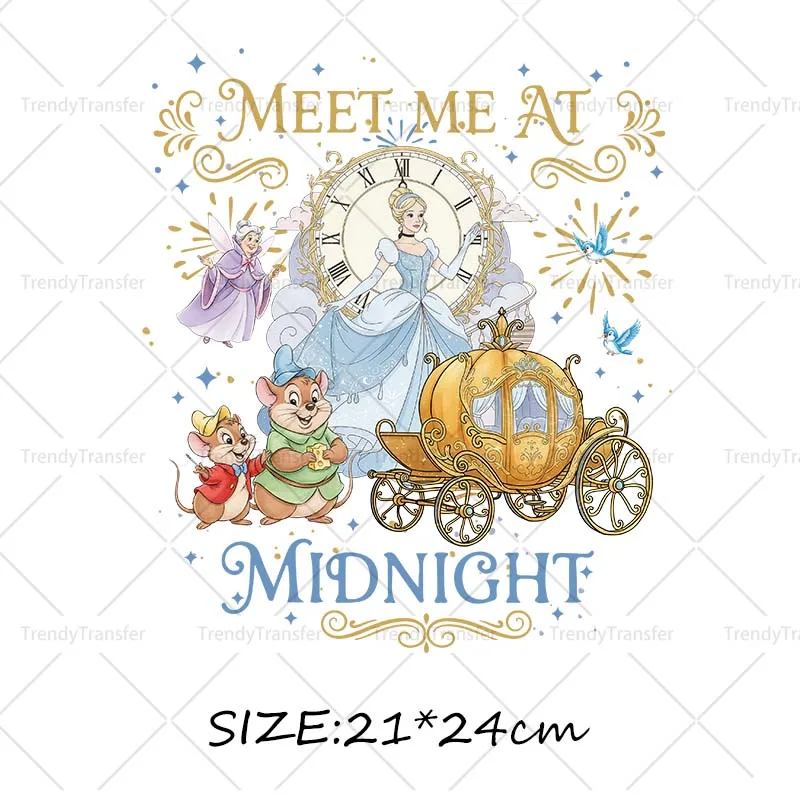 Cinderella Crystal shoes Iron on Decals Heat Press Stickers for Clothes Thermal Patches on Tshirts view 4