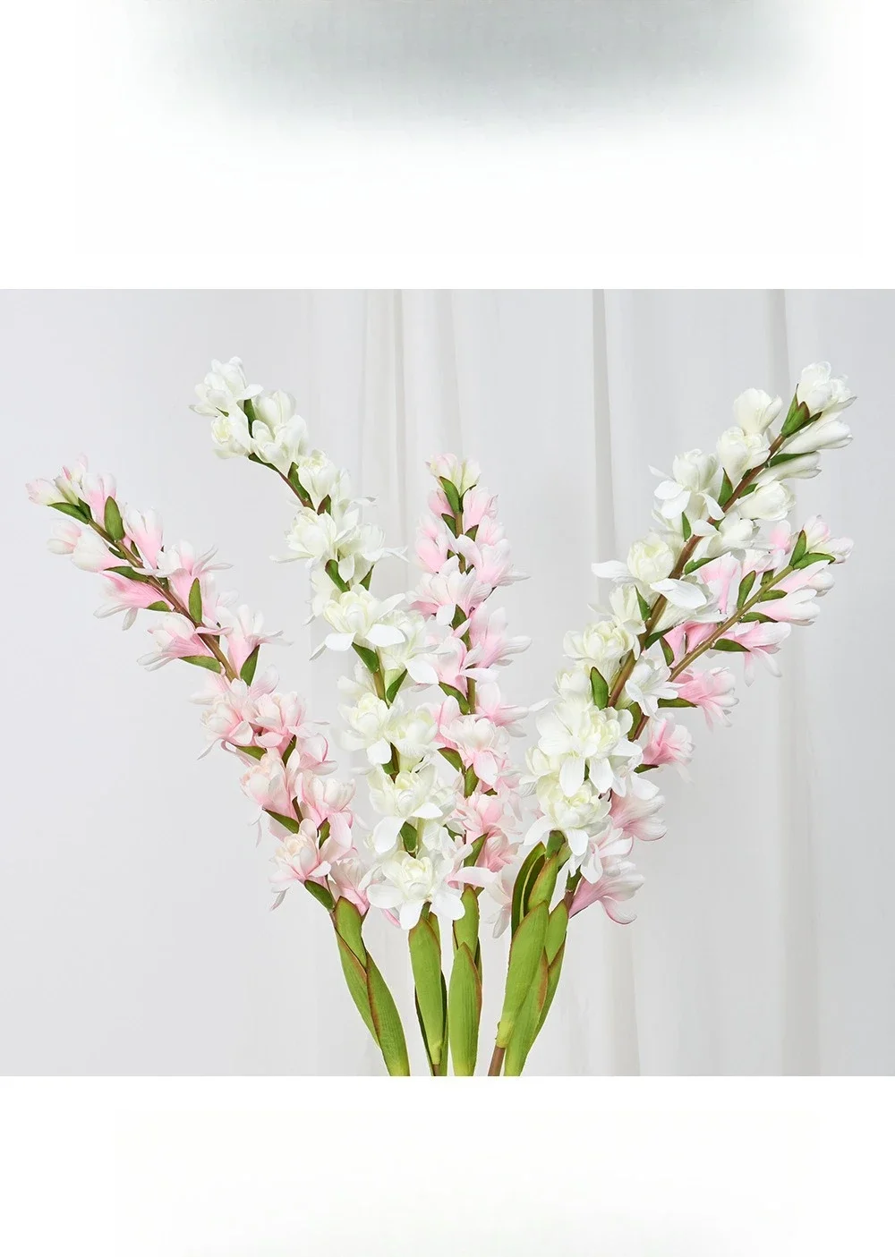 2/3 Stück Gartendekoration 86cm Künstliche Tuberosen-Zweige Seiden-Blumen Bürodekoration Rosa Tuberose Simulationsblume – Detail 6