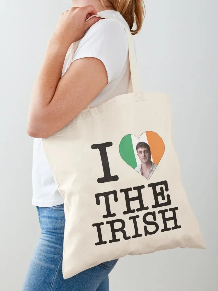 

I love heart the irish Paul Mescal Tote Bag cute pouch bag Fabric bag Lady bags canvas tote bags