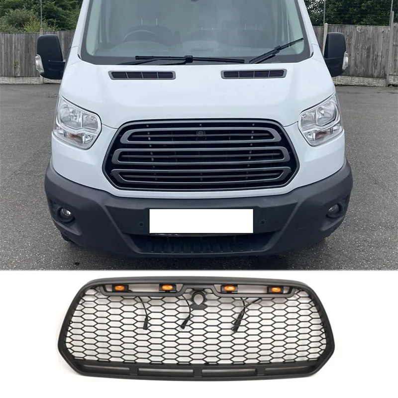 

Racing Grills For 2014-2018 Ford Transit Mk8 Early European Model Without Logo Middle Grille Front Bumper car Accessories