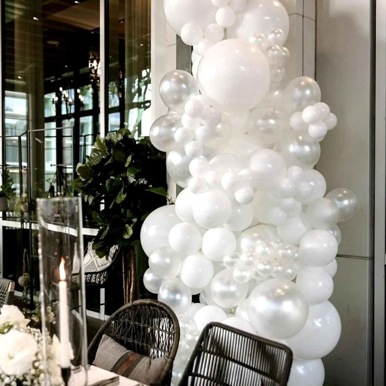 50pcs 5-inch pearl white latex balloons for birthdays, weddings, graduation ceremonies, baby parties, decoration balloons