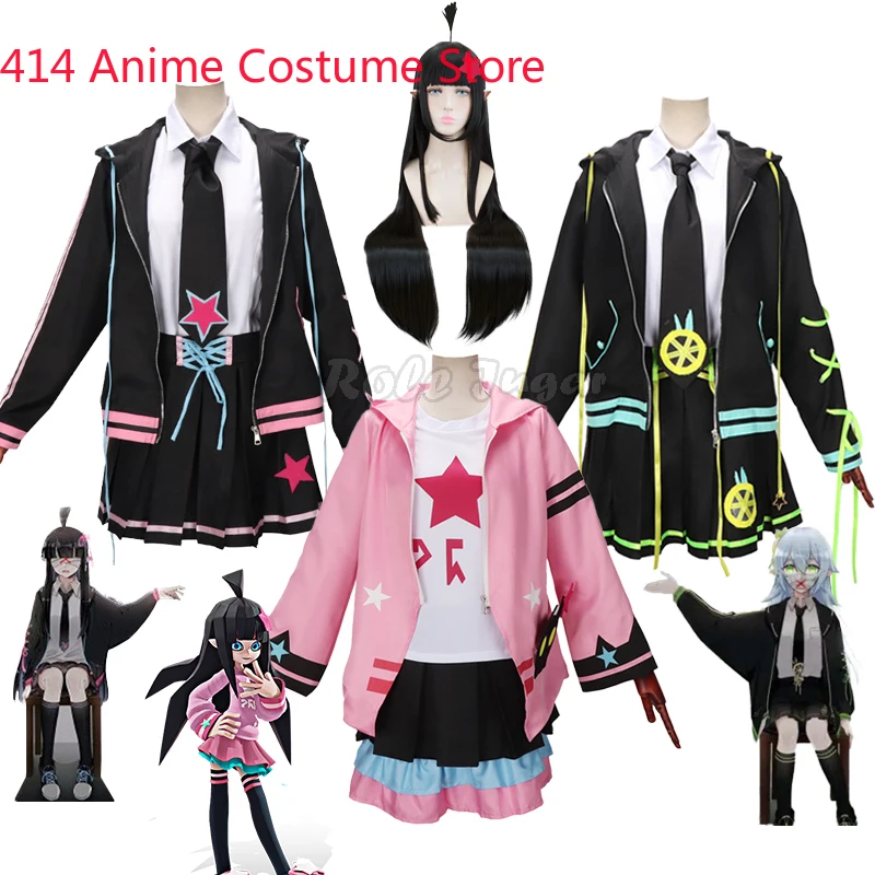 Hight Kwaliteit Anime Aotu Wereld Citroen Meisje Anlijie Matrozenpakje Pruik Vrouw KALIE Cosplay Kostuum JK Uniform Jas Top Rok Set