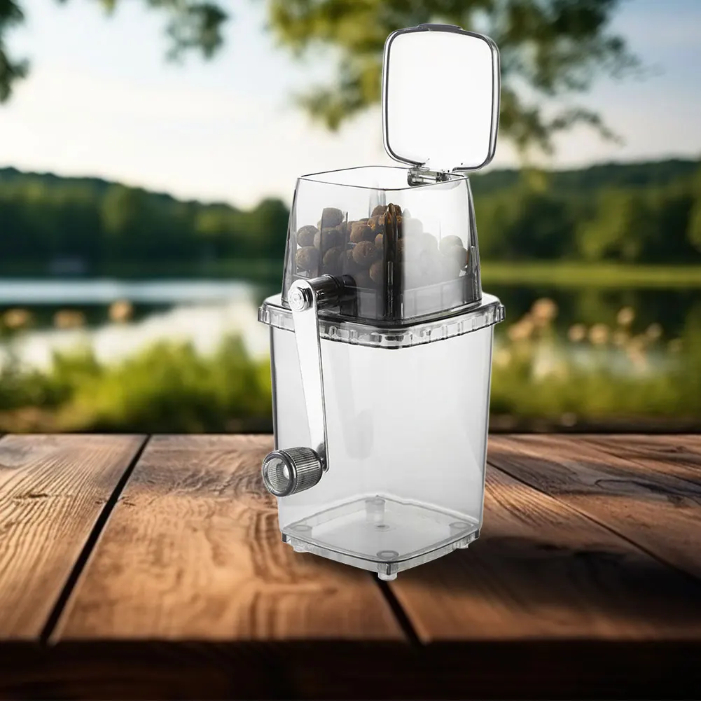 Manual Fishing Lures Crusher Multi-function Manual Ice Crusher Carp Baits Grinder Box with Stainless Steel Blades Fishing Tools