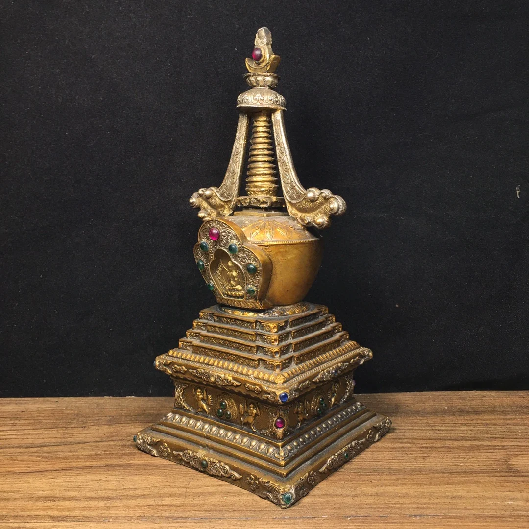 Pure Copper Pagoda, Duobao Pagoda, Tibetan Biography, Nepalese Temple Worship, Pagoda Living Room, Office Crafts and Decoration