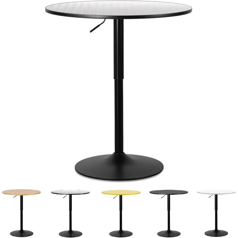 

Round Top Adjustable Height Bar Table, Tall Bistro Pub Cocktail Table, Sturdy Base, Ideal for Home, Kitchen, Pub, Restaurant, Ou