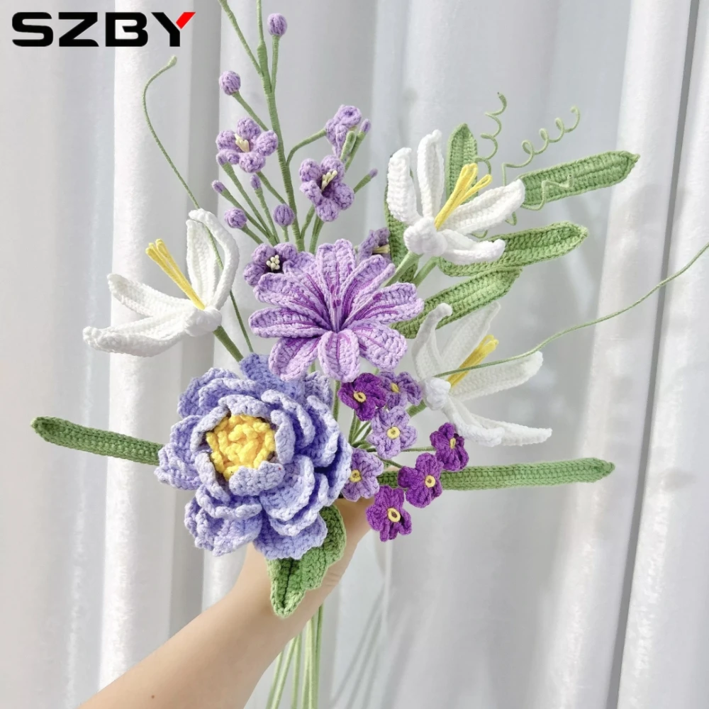 

Crochet Flower Bouquet Handmade Crochet Flowers Gifts for Mothers Day Weddings Birthdays Home Decor Ideal for Women Moms Wife